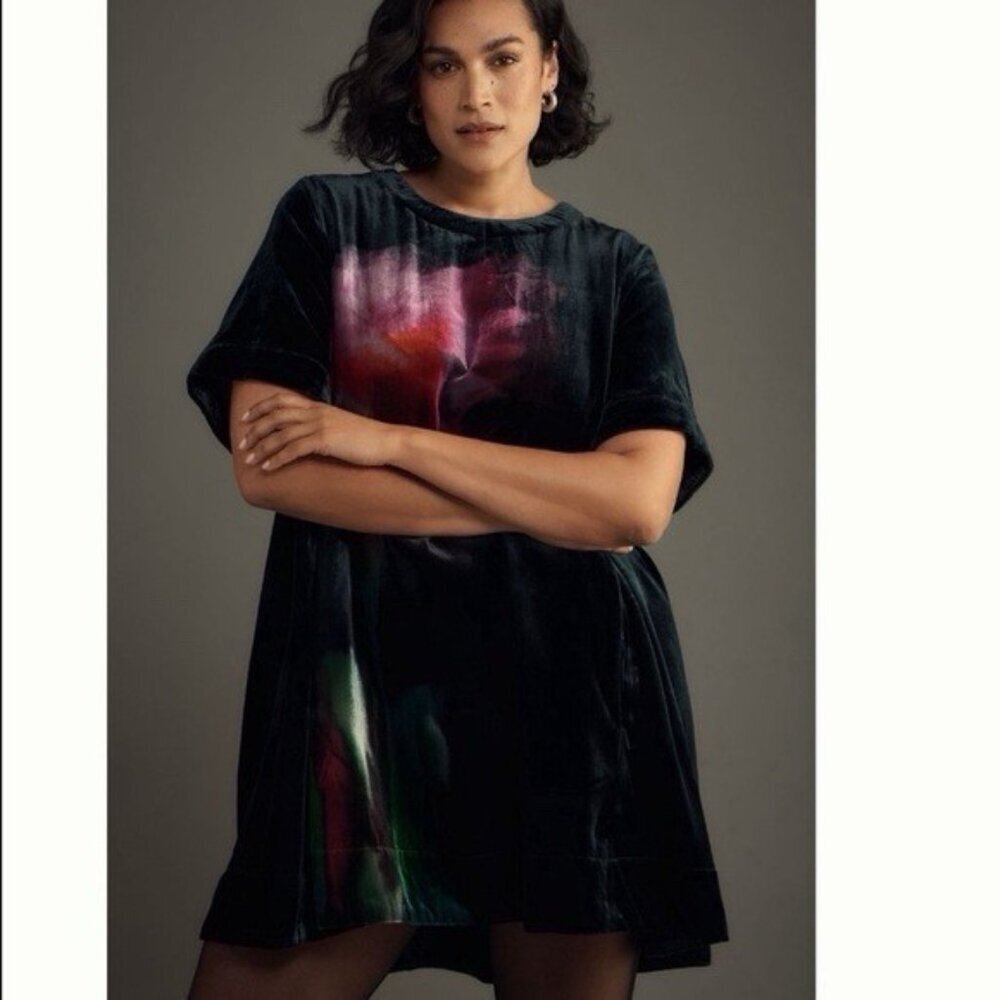 NWT Size M - The Emmy Swing Mini Dress by Maeve: Velvet Edition (NWT USD 178)
